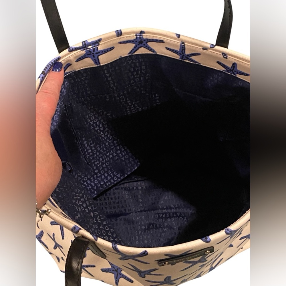 Kate Spade Coated canvas starfish tote - like new - leather handles - Picture 7 of 13